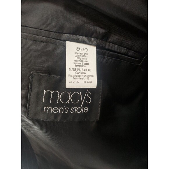 LRL Ralph Lauren Black Pinstripe Blazer Suit Sports Coat 100% Wool Size 44 L - Picture 8 of 9